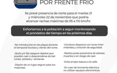 Autoridades de Boca del Río dan seguimiento a la Alerta Gris por Frente Frío y sus efectos
