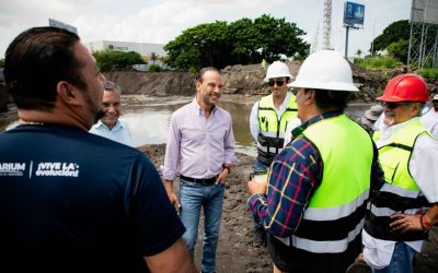 Supervisa Alcalde Juan Manuel Unánue los trabajos de dragado del río Jamapa
