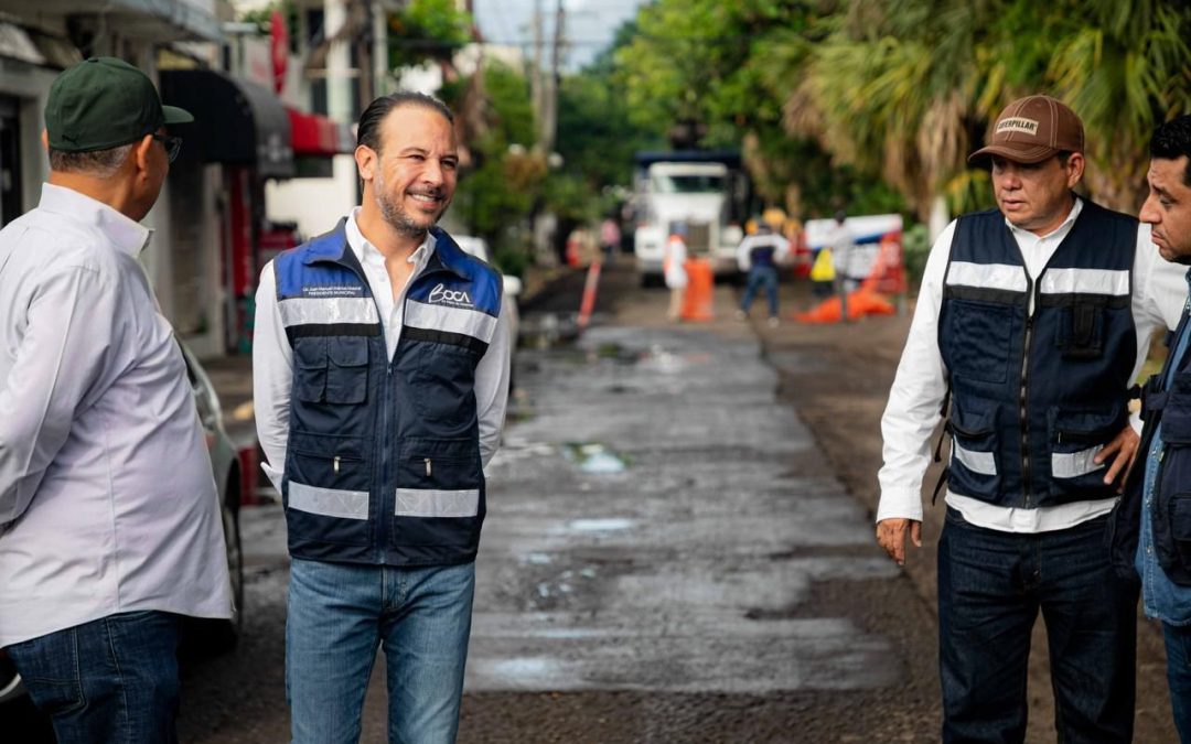 Supervisa Alcalde JM Unánue obra de pavimentación en La Tampiquera
