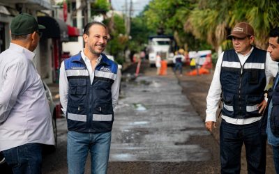 Supervisa Alcalde JM Unánue obra de pavimentación en La Tampiquera