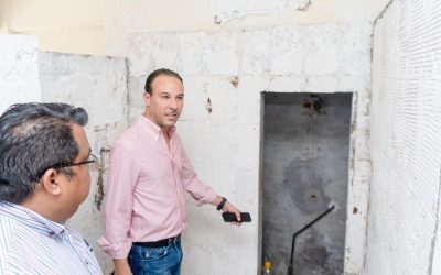 Alcalde JM Unánue continúa rehabilitando escuelas: supervisó los trabajos en la Secundaria 4 “Ejército Mexicano”